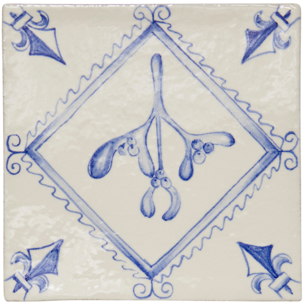 White Hart Mistletoe Diamond Antique White cutout