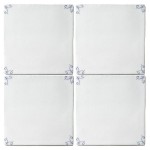 Contemporary corner motif on Contemporary Classics Chalk White in Sylvia blue