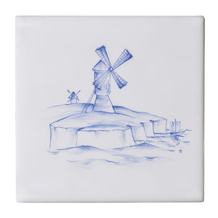 Coastal Windmill - 11 x 11cm Gloss Glaze, product variant image
