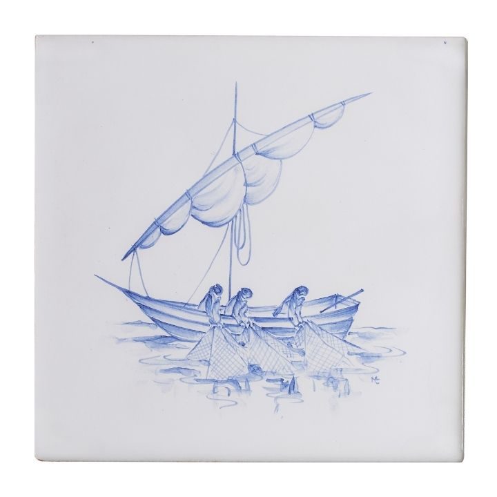 Fishermen - 11 x 11cm Gloss Glaze, product variant image