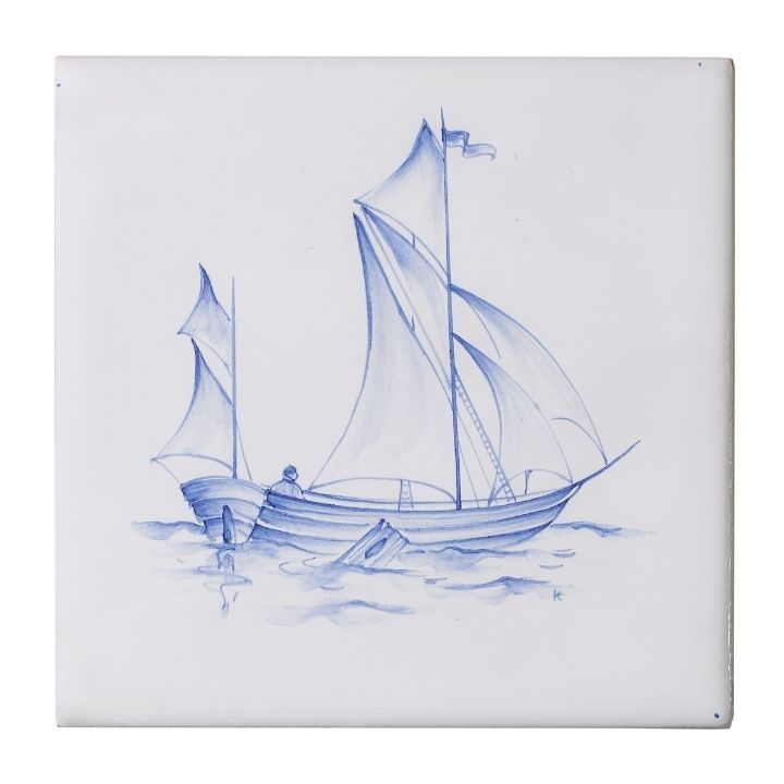Sailing Boat - 11 x 11cm Gloss Glaze, product variant image