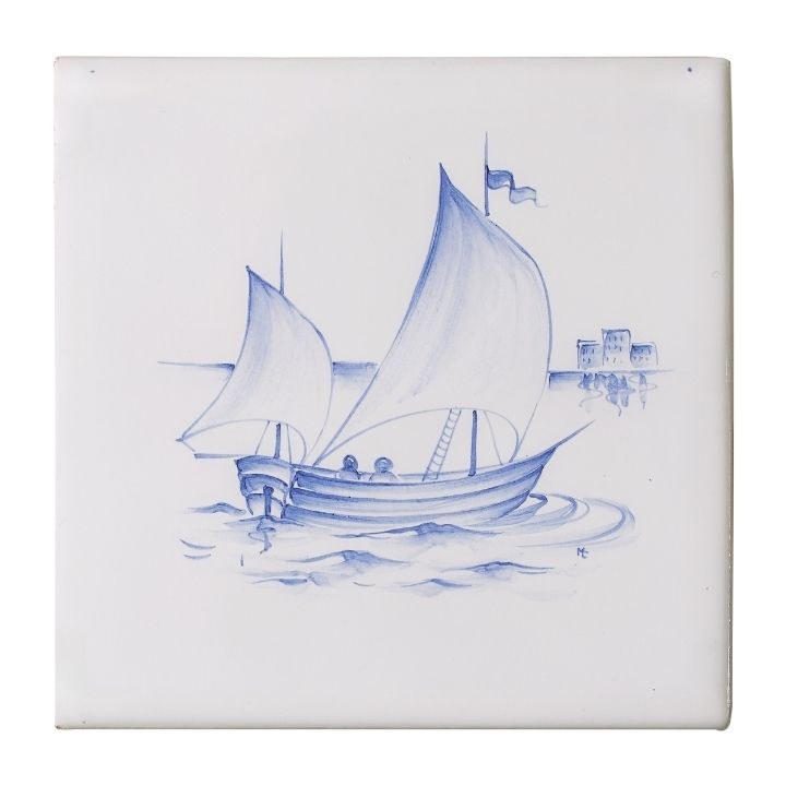 Ketch Boat - 11 x 11cm Gloss Glaze, product variant image