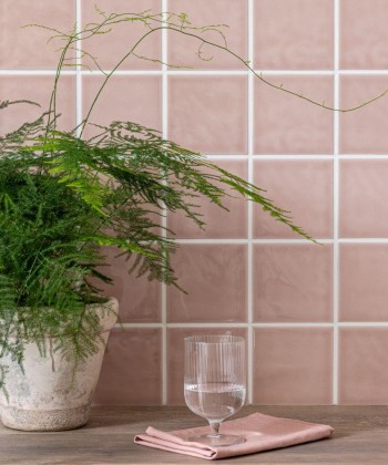 Chroma Feather Pink square wall tiles