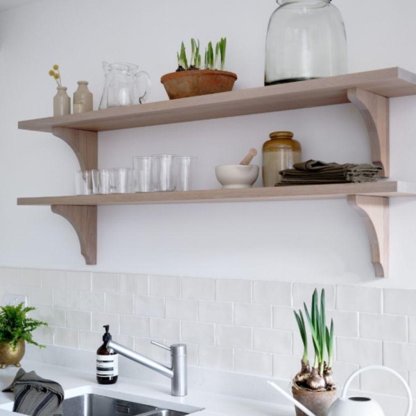 Posterity Icing on the Cake white wall tiles in a modern white kitchen by Ben Heath