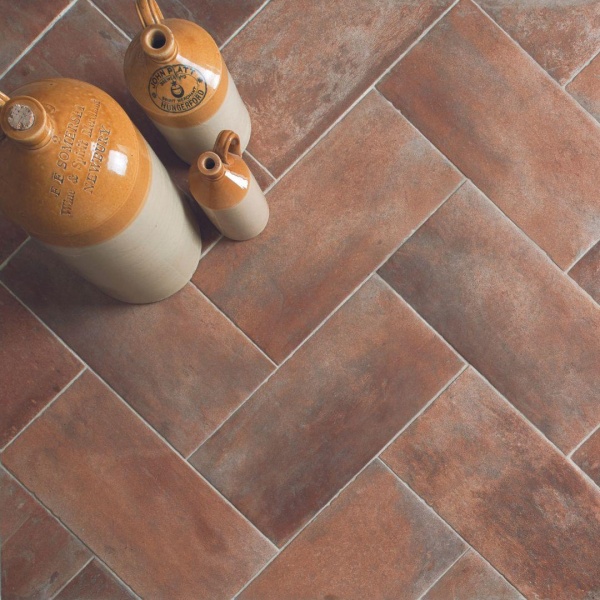 Andalucia Granada large brick in herringbone parquet pattern