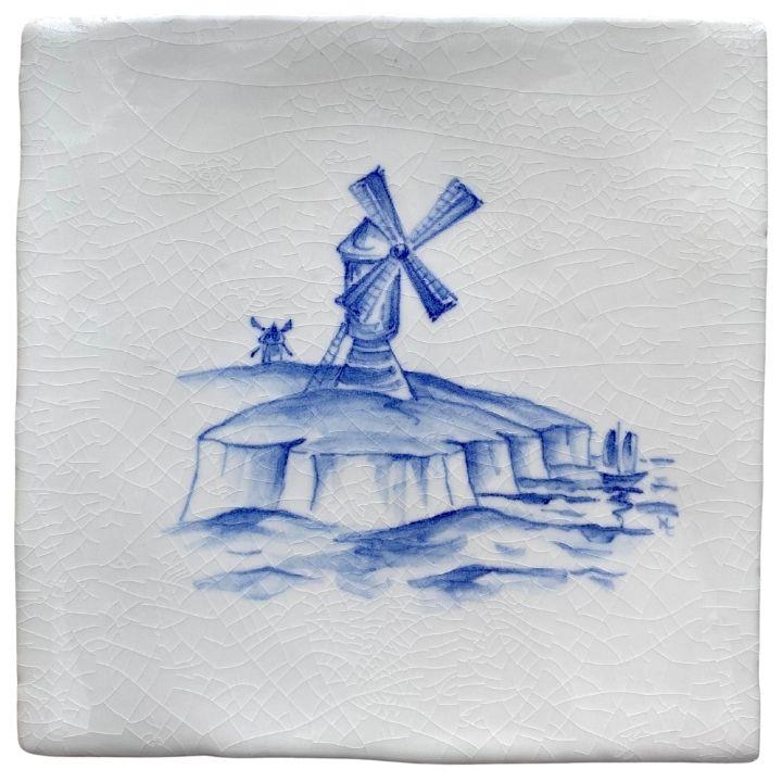 Coastal Windmill - 13 x 13cm Crackle Glaze, product variant image