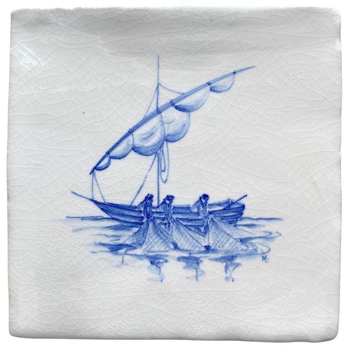 Fishermen - 13 x 13cm Crackle Glaze, product variant image
