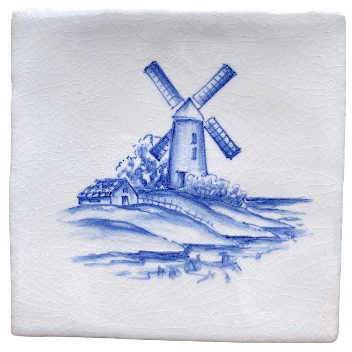 Hillside Windmill - 13 x 13cm Crackle Glaze, product variant image