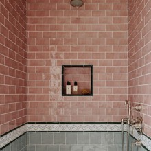 Seasons Heather Bank pink handmade wall tiles