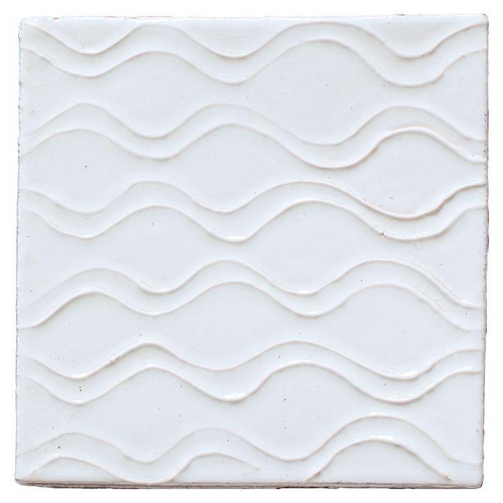 Ullswater Chalk White Clara handmade tile cut out