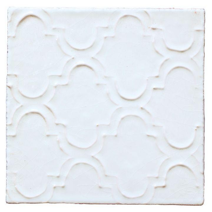 Ullswater Chalk White Ettie handmade tile cut out