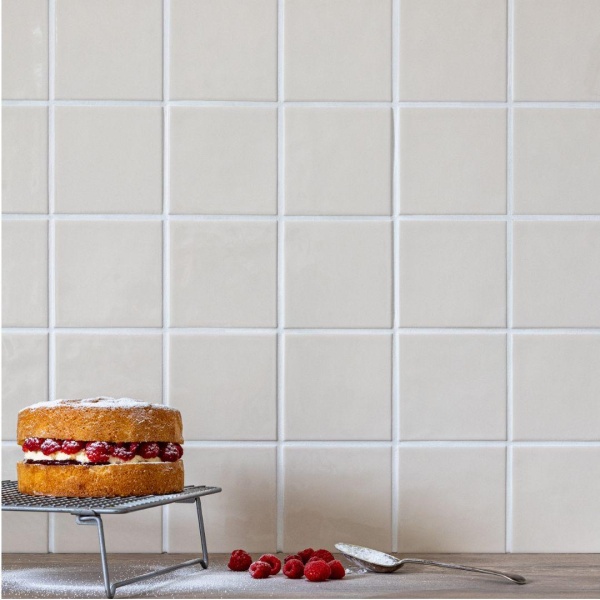 Chroma Smocked White ivory coloured square off white wall tiles