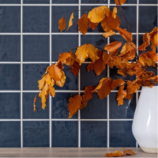 Chroma Velvet Blue square dark navy blue wall tiles