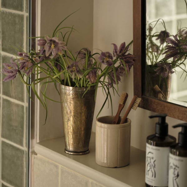 Handmade square tiles in autumnal tones