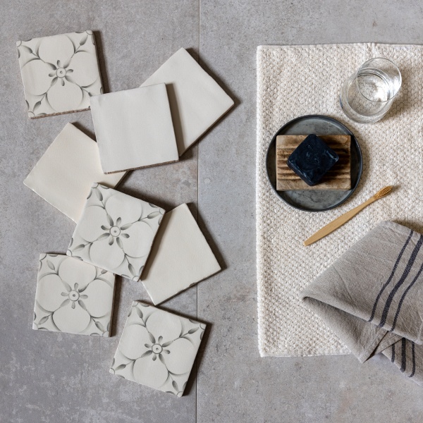 Had painted autumnal tiles in Charcoal